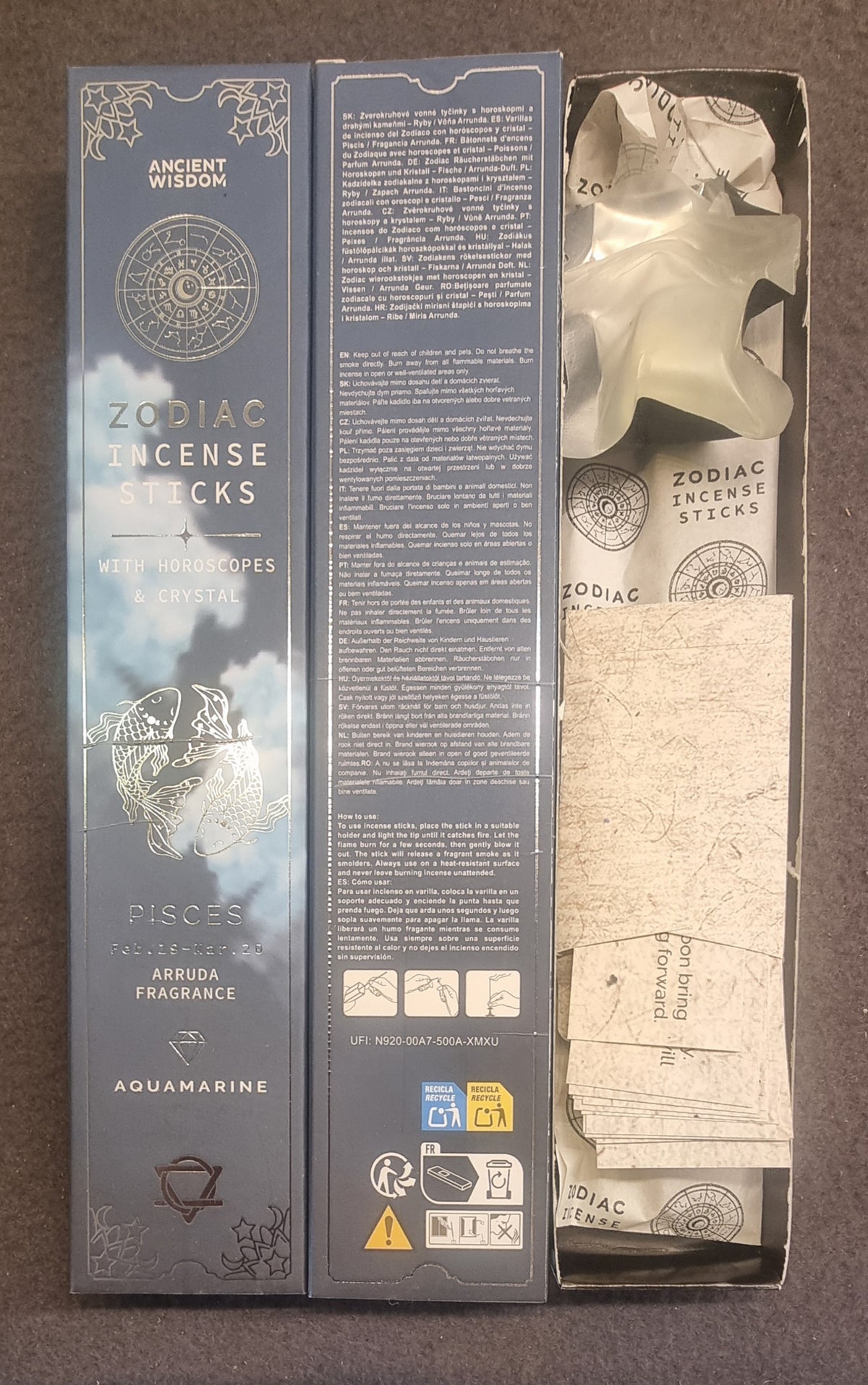 Zodiac Incense Sticks – Pisces / Fiskene – Arruda & akvamarin