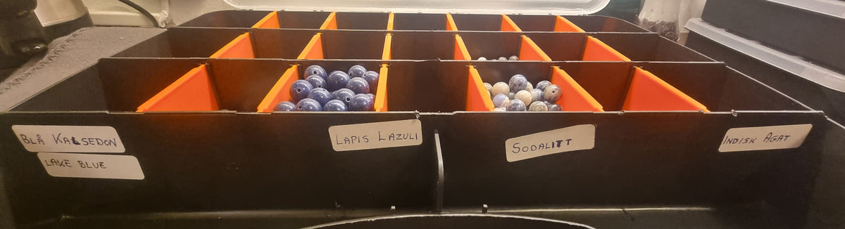 Steinperler til smykkelaging – blå kalsedon, lapis lazuli, sodalitt og indisk agat