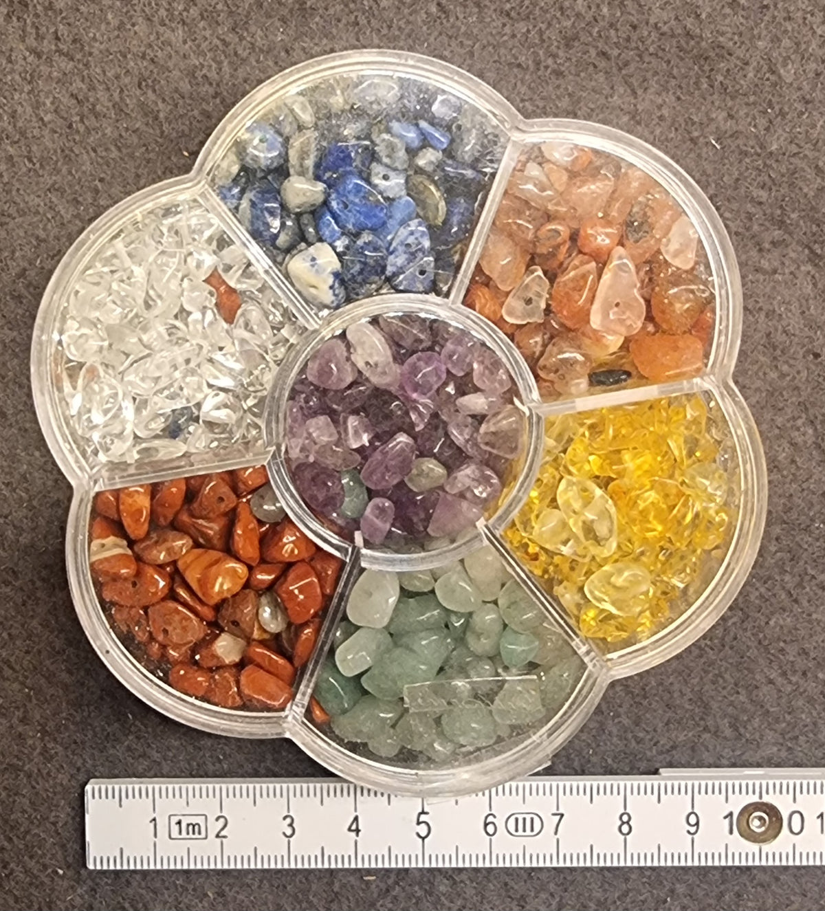 Steinchips i blomsterboks – assorterte natursteiner