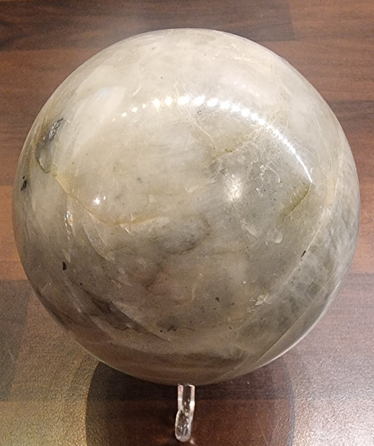 Garnieritt – Grønn månestein kule – ca. 73 mm