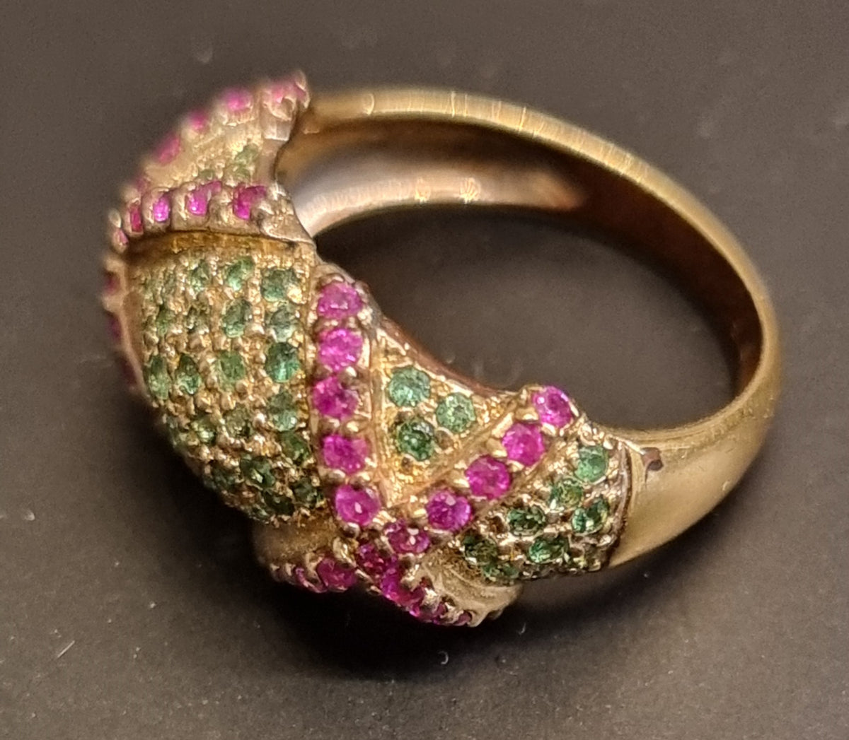 Rubin- og kromdiopsidring – 1,61 ct – 925 sterling sølv