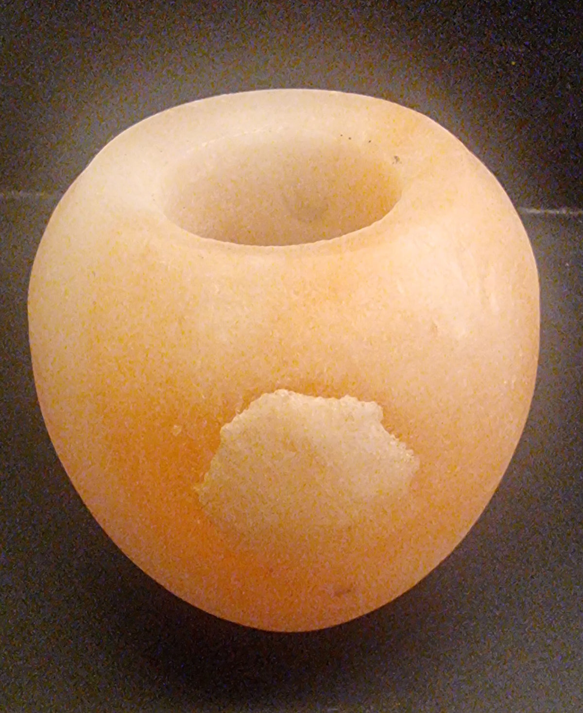 Oransje selenitt lysholder – ca. 9 cm