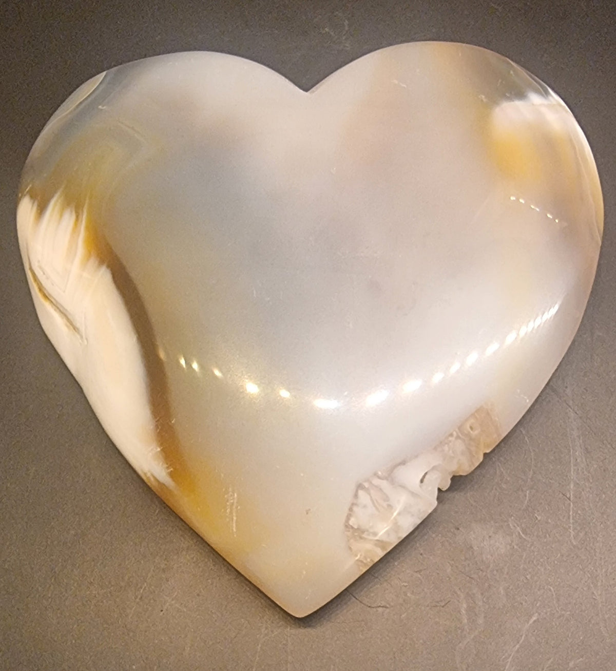 Agathjerte med kvartsdruzy – 9 cm