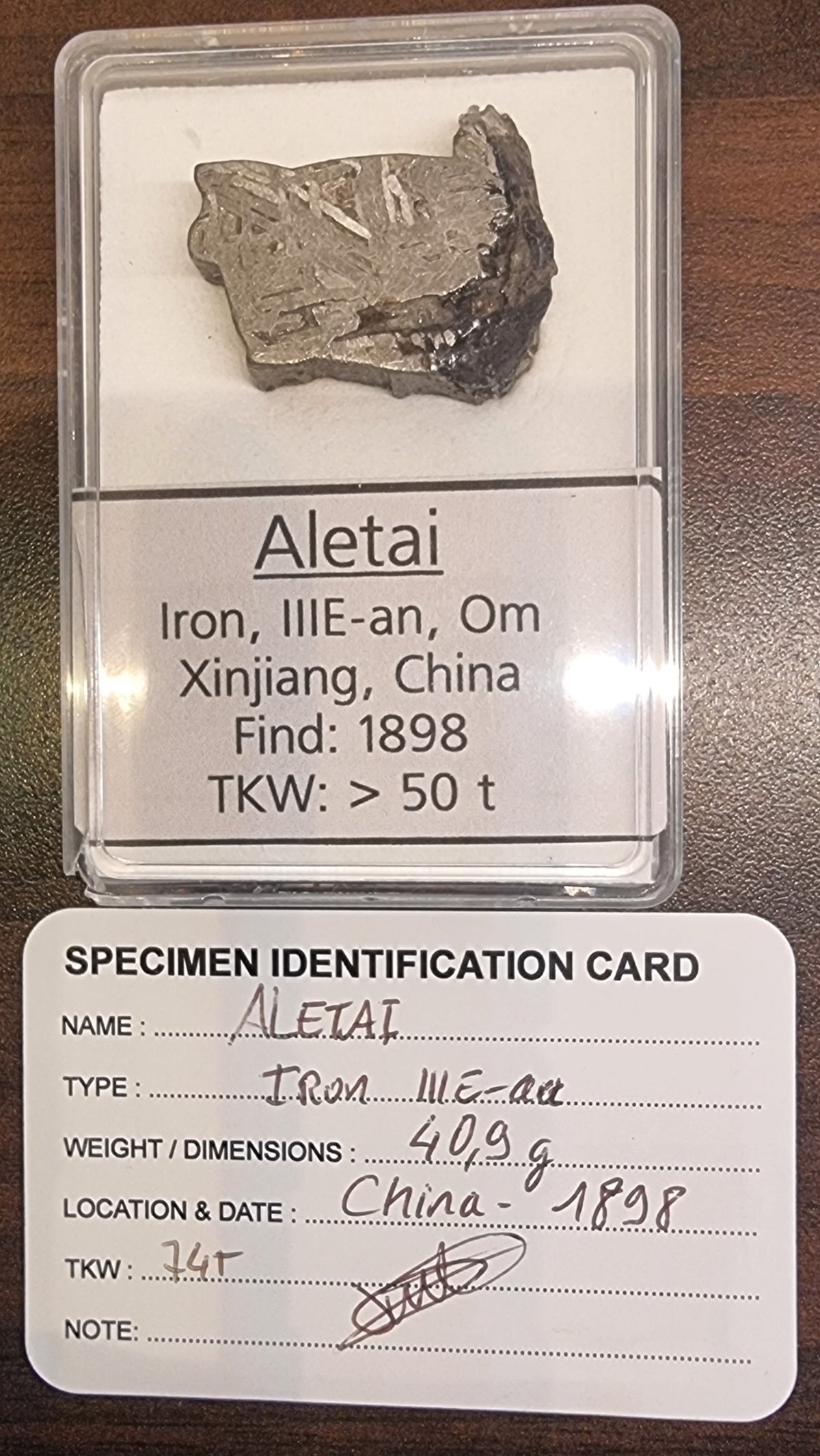 Aletai jernmeteoritt – 40,9 g – Xinjiang, Kina