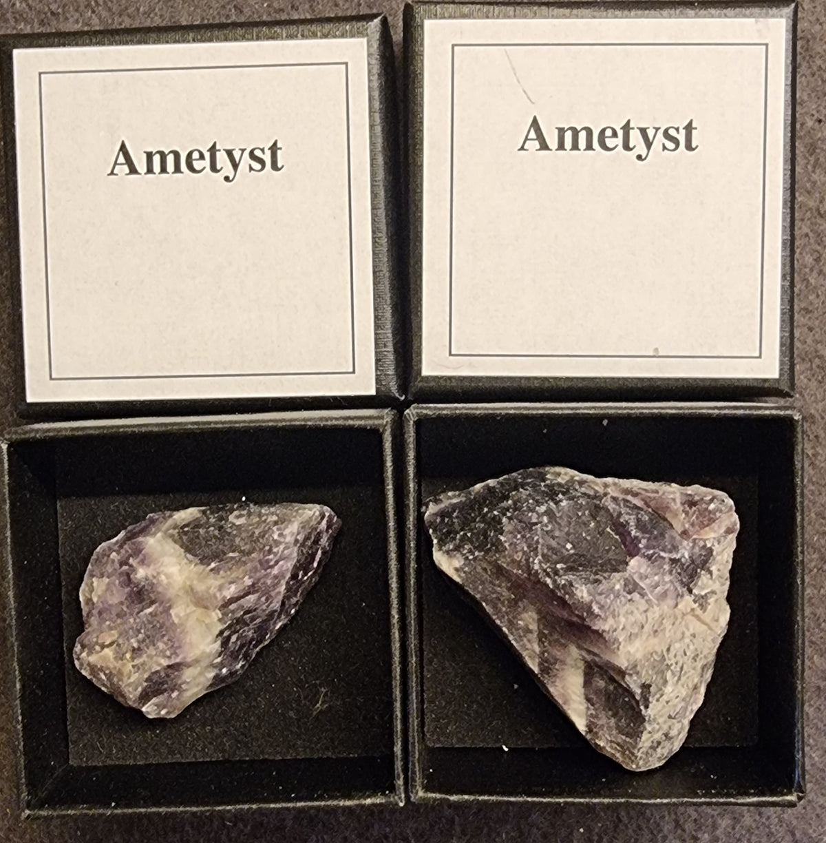 Ametyst – rå stein i gaveeske