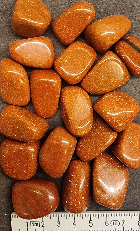 Goldstone – tromlet stein