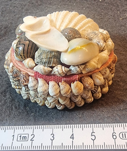 Håndlaget smykkeboks med ekte skjell – ca. 6 cm – bilde 3 av 3