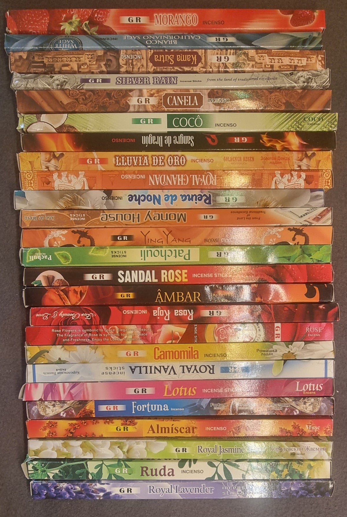 Diverse GR røkelsespinner – 8 stk.