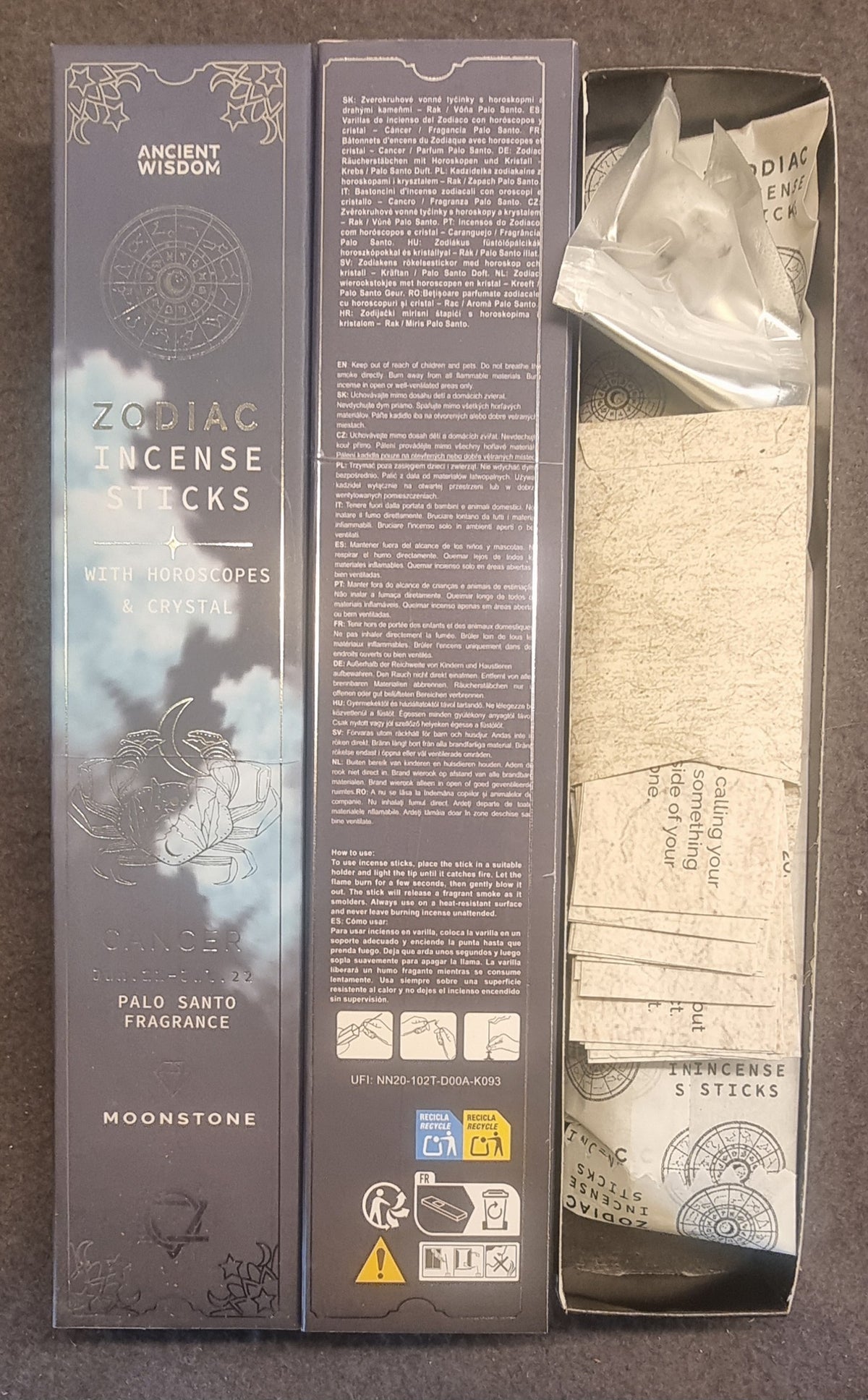 Zodiac Incense Sticks – Cancer / Krepsen – Palo Santo &amp; Månestein