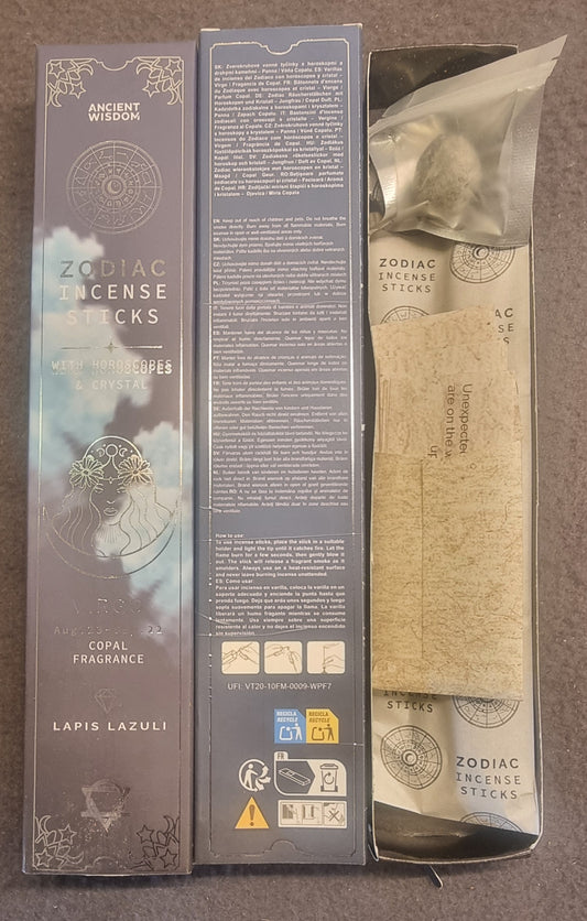 Zodiac Incense Sticks – Virgo / Jomfruen – Copal &amp; Lapis Lazuli
