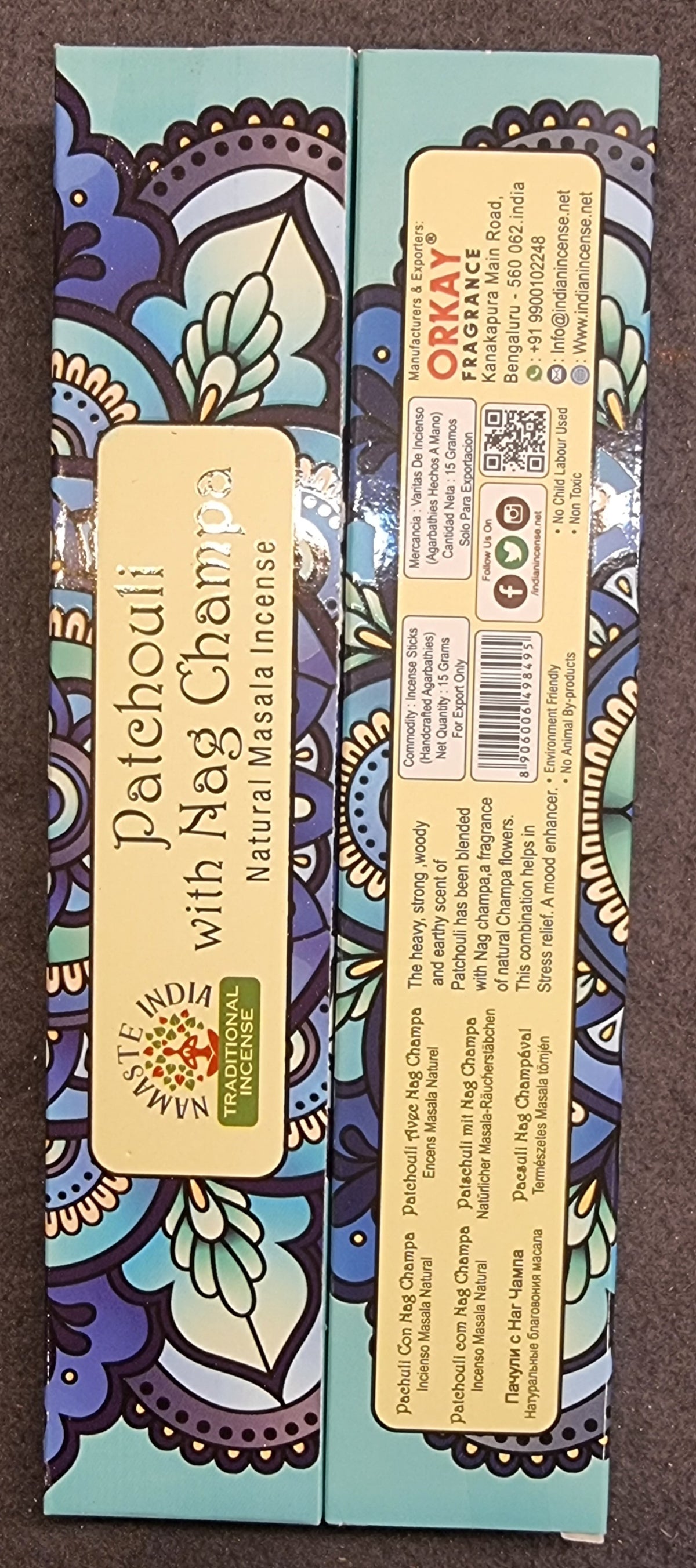 Patchouli med Nag Champa – Natural Masala Incense
