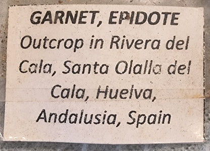 💎 Granat med epidot – Huelva, Spania