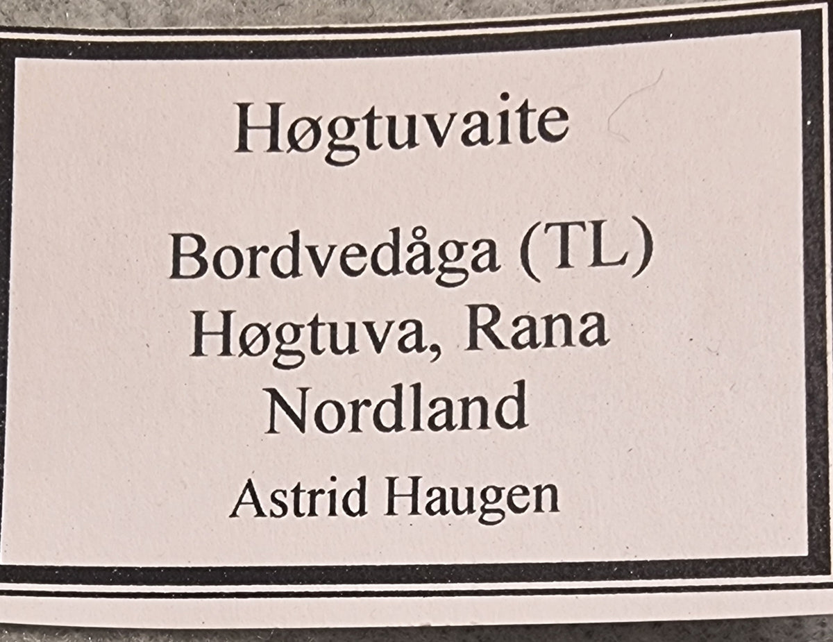 HØGTUVAITT – TYPELOKALITET, RANA, NORDLAND