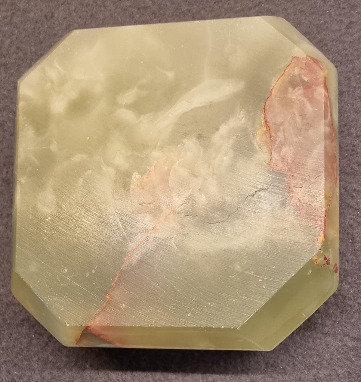 VINTAGE ASKEBEGER I GRØNN ONYKSMARMOR – CA. 11 CM