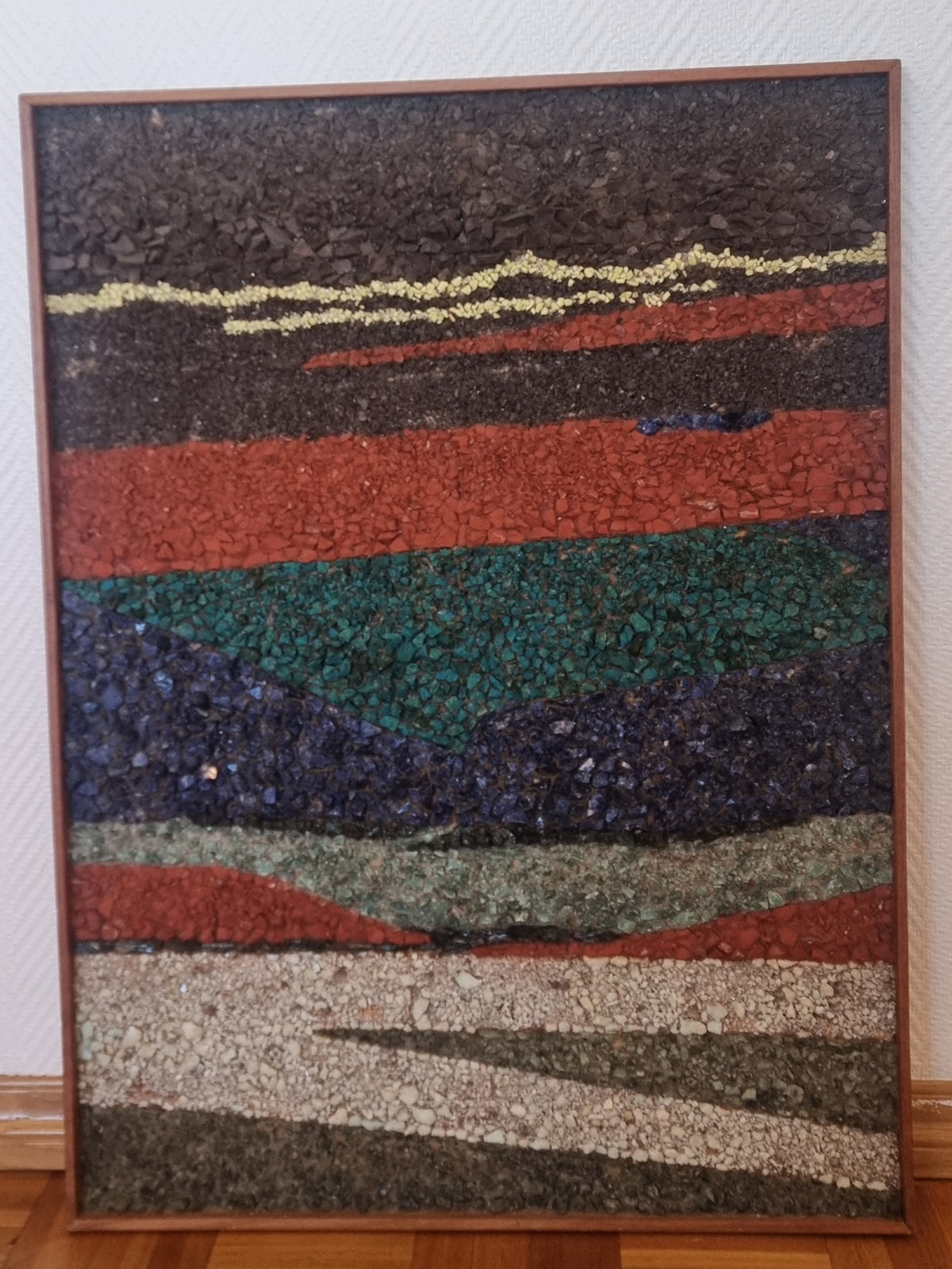 Mineralmosaikk «Morenekopi» – Unni Hagen 1984 – 60 × 82 cm