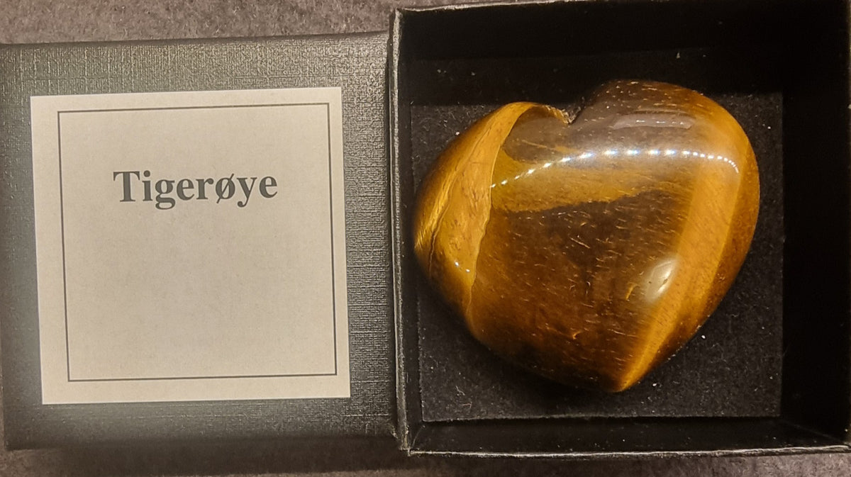Tigerøye hjerte i gaveeske