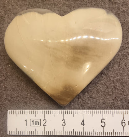 Agat hjerte med druzy – ca. 5,5–6 cm