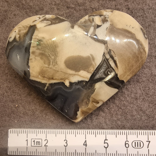 Maligano-jaspis hjerte – ca. 5,5–6 cm
