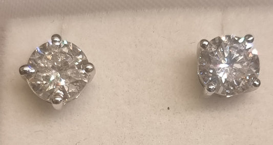Lab-grown diamantøredobber – 2,02 ct – E–F / VS1–VVS1 – 14K hvitt gull