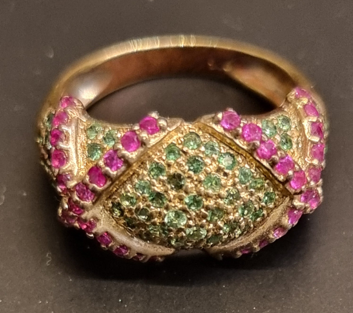 Rubin- og kromdiopsidring – 1,61 ct – 925 sterling sølv