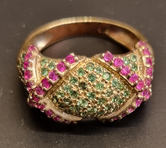 Rubin- og kromdiopsidring – 1,61 ct – 925 sterling sølv
