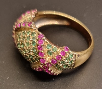 Rubin- og kromdiopsidring – 1,61 ct – 925 sterling sølv