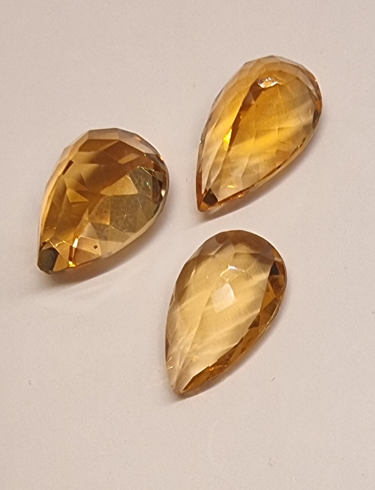 BRASILIANSK CITRIN – 3 PÆRESLIPTE STEINER – 12,27 CT