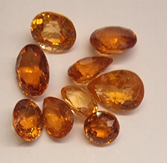 Spessartin granat – 9 stk.