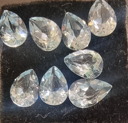 Blå topas – Sky Blue – pæreslipt – ca. 7 × 5 mm