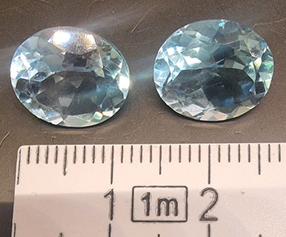 Blå topas – stor oval fasettslipt