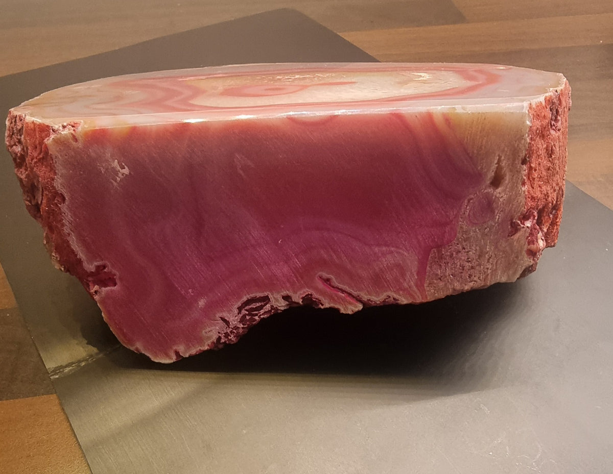 Stor rosa agat med kvarts – 3,33 kg