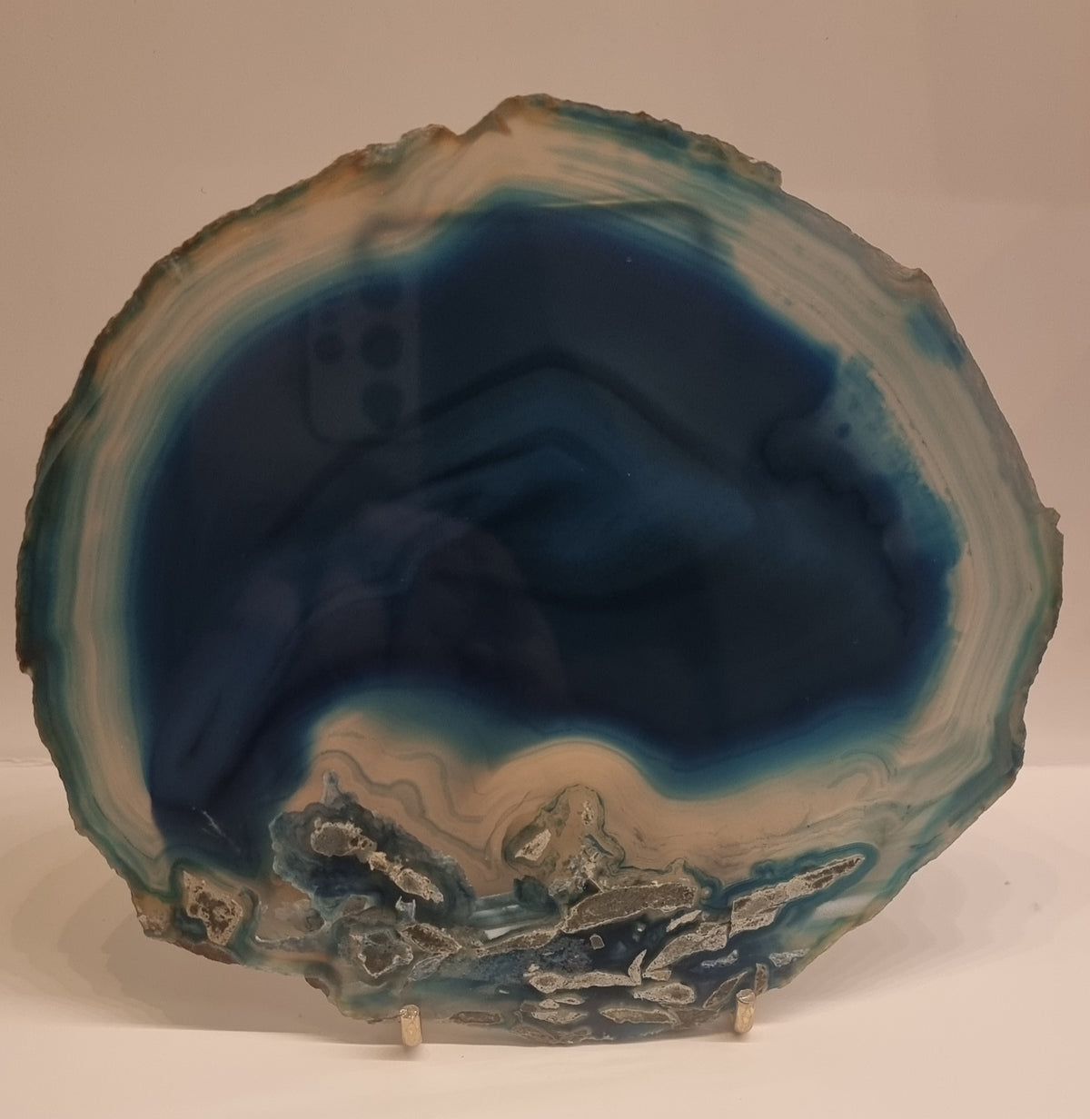 Stor blå agatskive – 15,2 cm