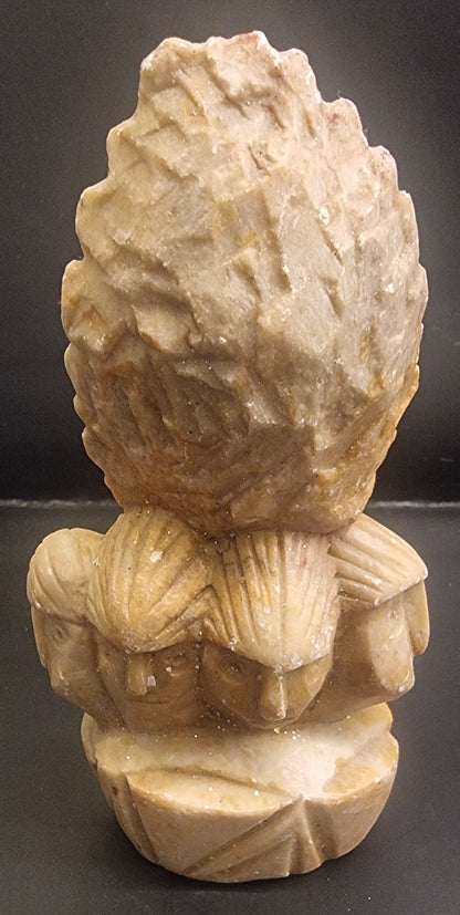 Håndskåret Ganesha i naturstein – 12,5 cm