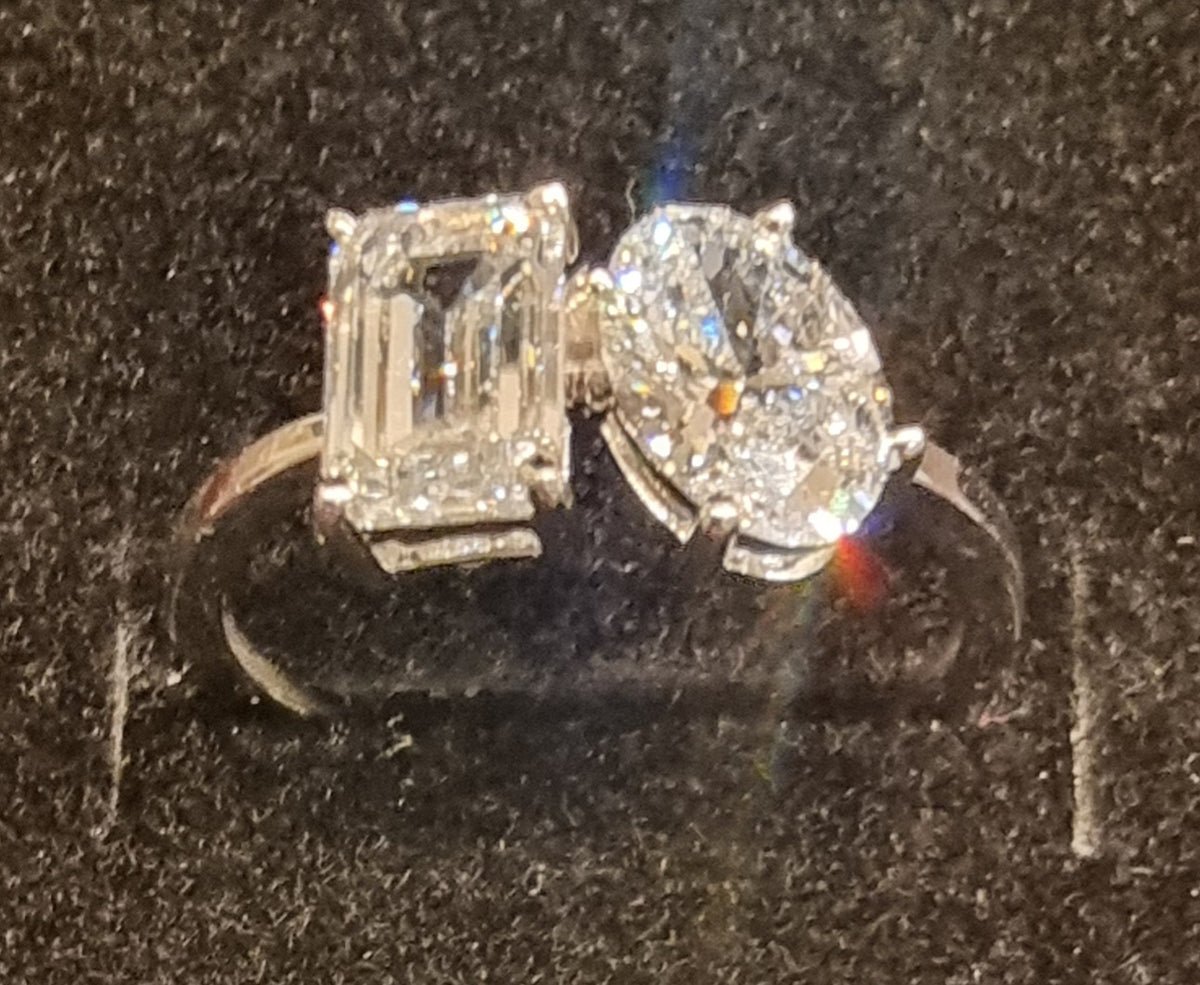 TOI ET MOI-RING MED 2,01 CT LABORATORIEDYRKEDE DIAMANTER – 14 KT HVITT GULL