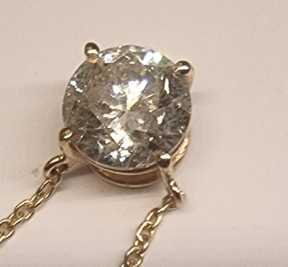DIAMANTANHENG MED KJEDE – 1,67 CT NATURLIG DIAMANT – 14 KT GULL