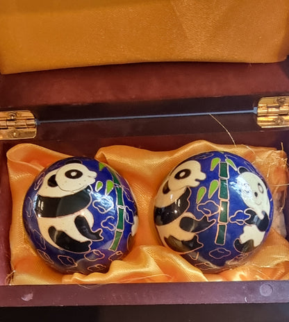 KINESISKE BAODING-KULER MED PANDADEKOR – 50 MM – ORIGINALESKE